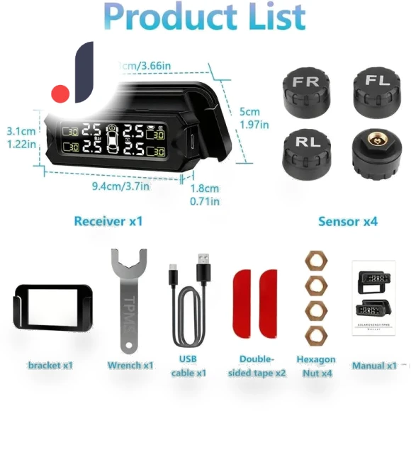 Wireless Tire Pressure Monitoring System with Solar Bracket — TPMS Sensor Replacements, LIAESMART