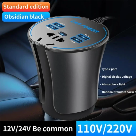 Car Inverter with USB 3.0 Charging Port and Smart Display — Power Inverters, A Auto Parts Mall