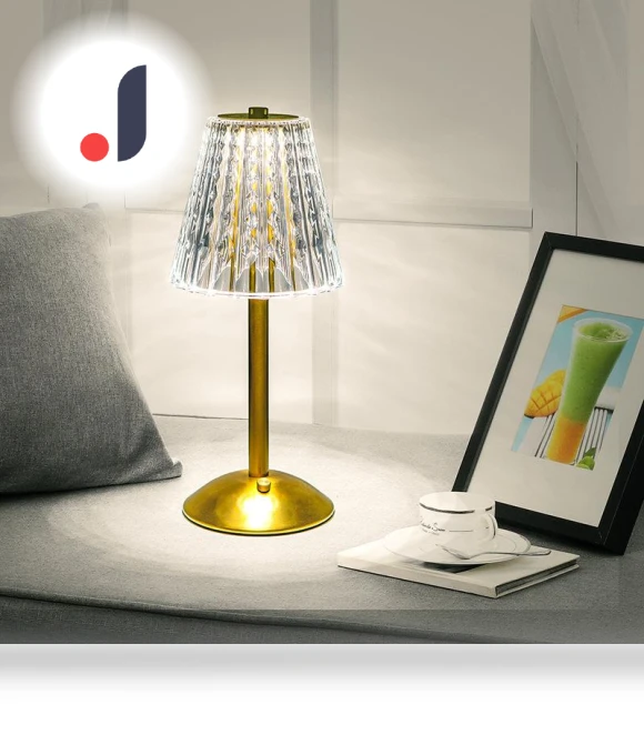 Crystal Diamond Table Lamp — Desk & Table Lighting, Elegant Living House