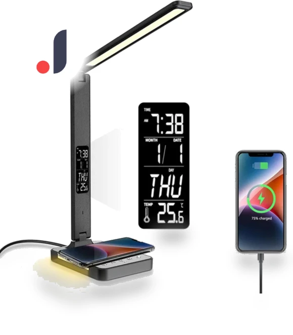 LED Desk Lamp with Alarm Clock — Study & Desk Lighting, Elegant Living House