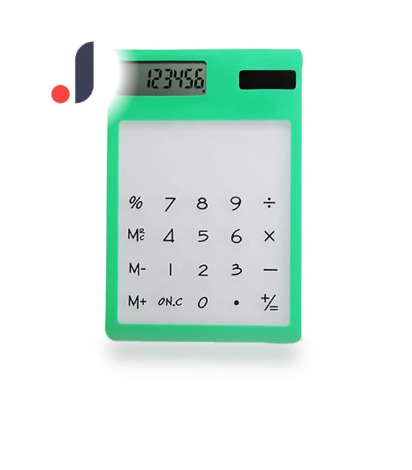 Multicolor Transparent Touch Screen Solar-Powered 8-Bit Mini Calculator — Calculators, A Surname Home