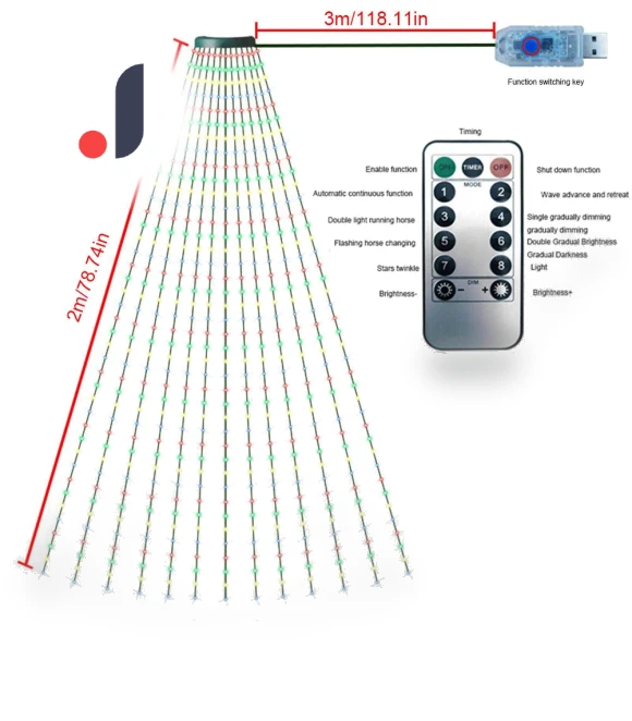 Smart Color-Changing Christmas LED Garland — String Lights, Home Textile Home Decoration