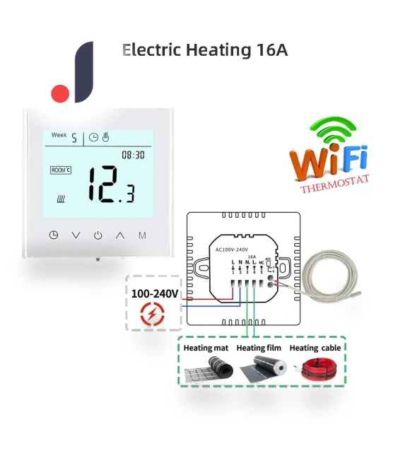Smart WiFi Thermostat for Electric Heating — Home Climate Control, Minco Thermostatic