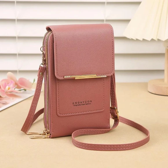 Touchscreen Lock Cell Phone Bag — Crossbody, Leather bag