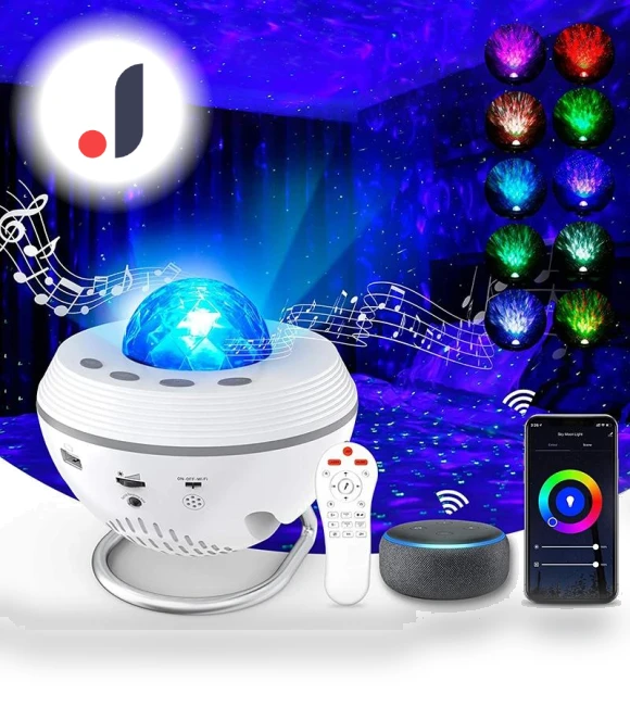 WiFi Smart Star Projector Ocean Wave Starry Sky Night Light — Night Lights, Chic Interiors