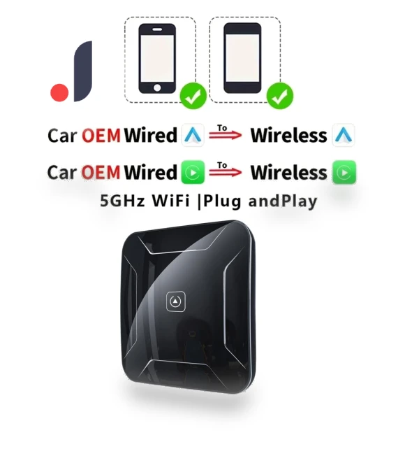 2in1 Smart AI Box Wireless CarPlay and Android Auto Adapter — Phone Accessories, Kebidumei