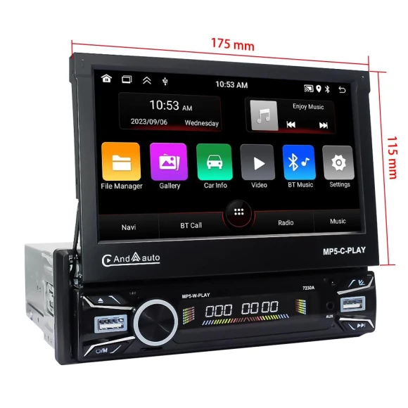 Car Radio with Retractable Touchscreen — Stereo Receivers, Reakosound