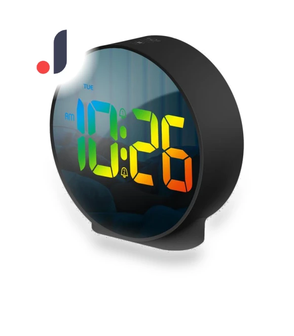 Colorful Mini Digital Alarm Clock with Weekday Display — Alarms & Clocks, Stone Home