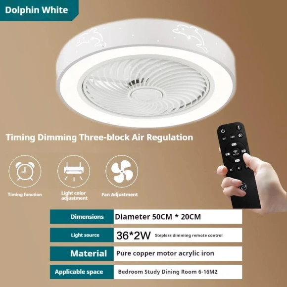 Smart Ceiling Fan with Light — Ceiling Fans, KITCHEN-MALL