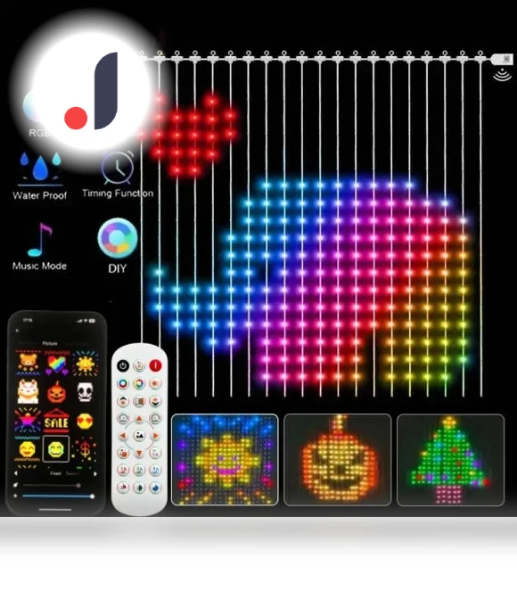 Smart Curtain String Light DIY Picture Text Led Display — String Lights, GYROBALL