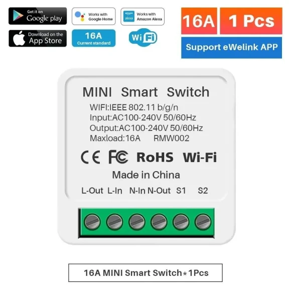16A WIFI Smart Switch Module — Smart Home Modules, Cozy Cottage-Relax