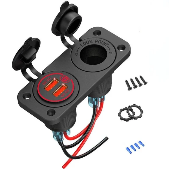 Dual Car Charger QC3.0 USB with Touch Switch — Vehicle Power Solutions, JOHO