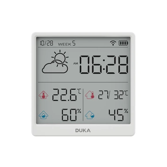 Electronic Temperature and Humidity Sensor Wi-Fi Smart Digital Hygrometer Thermometer Clock Weather Station — Home Climate Control, Build My Home