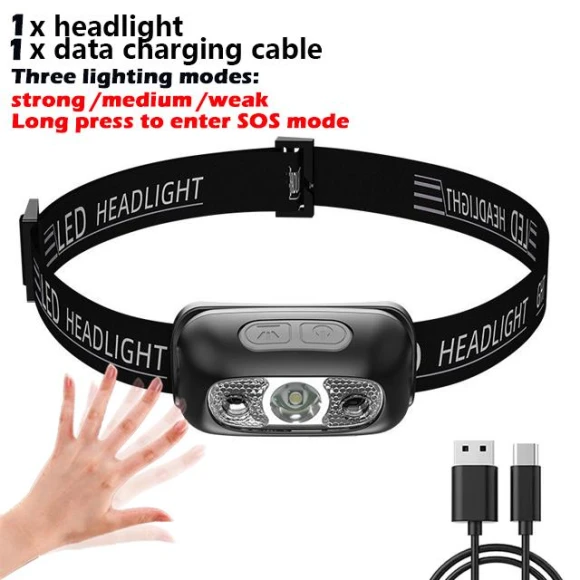 Induction Headlamp Waterproof Wave Sensor Head Torch — Flashlights, Cozy Cottage-Relax