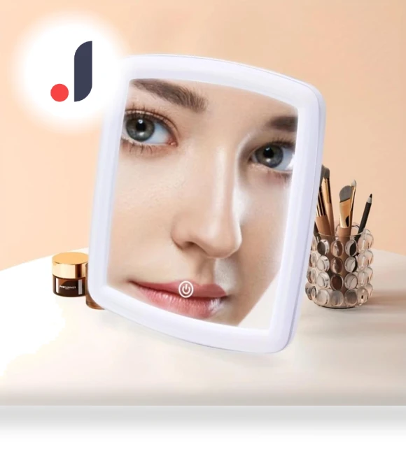LED Vanity Mirror with Touch Screen — Handheld, AE Selection