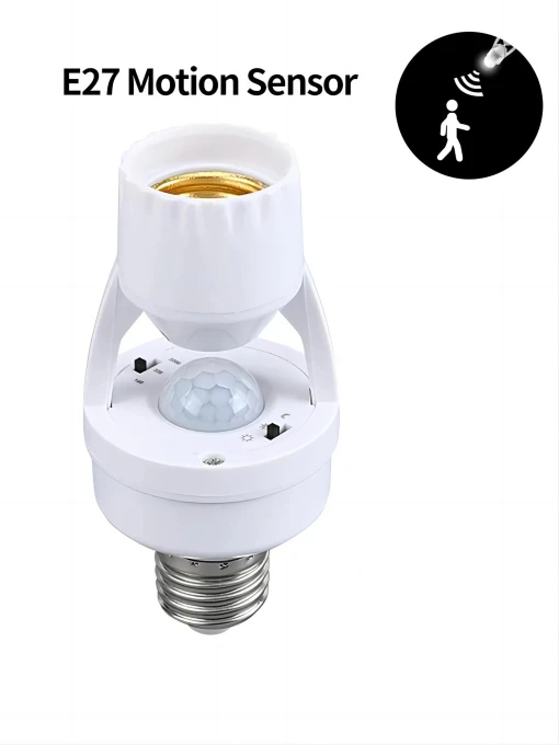 PIR Motion Sensor Lamp Head Base with E27 Socket — Motion Sensors, Build My Home
