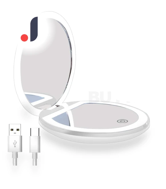 Portable Rechargeable LED Travel Mirror — Compact & Travel, AE Selection