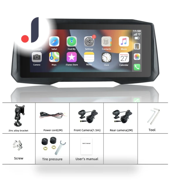 Portable Wireless Motorcycle CarPlay Android Auto Touch Screen — Navigation & GPS Accessories, Reakosound