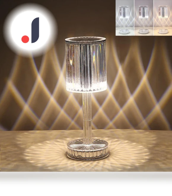 Rechargeable 3D Diamond Crystal Table Lamp — Lighting, Build My Home