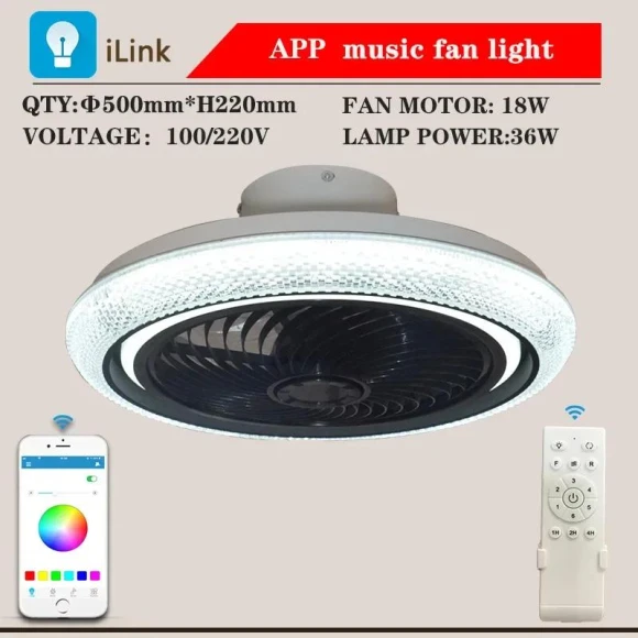 Smart Ceiling Fan with LED Lighting — Ceiling Fans, Rainbow Rain