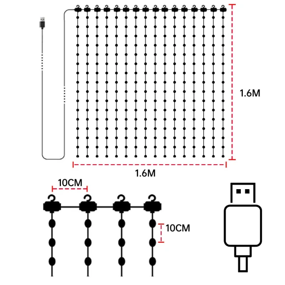 Smart Curtain LED Bluetooth Light — String Lights, Good Household Items