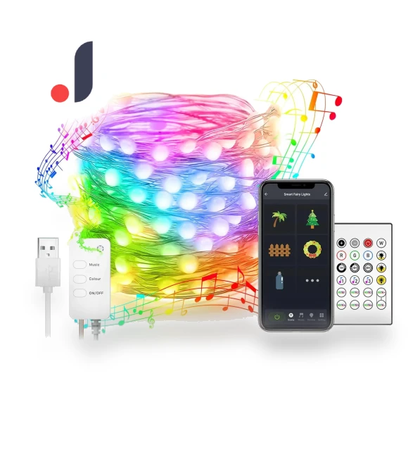 Smart LED Christmas Fairy Lights — String Lights, Rainbow Rain