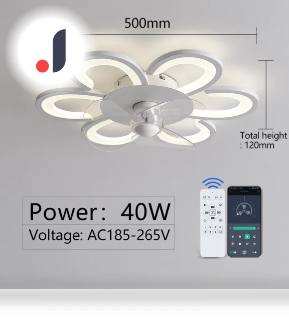 Smart Remote Control Ceiling Fan with LED Lighting — Ceiling Fans, Rainbow Rain