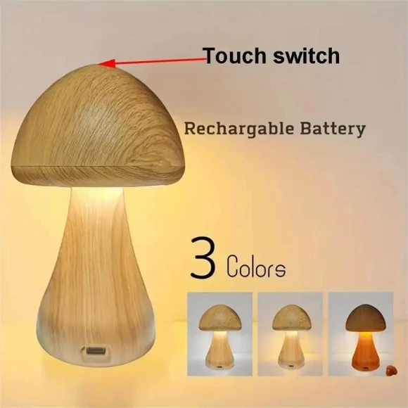 Smart Touch Control LED Mushroom Night Light — Night Lights, Rainbow Rain