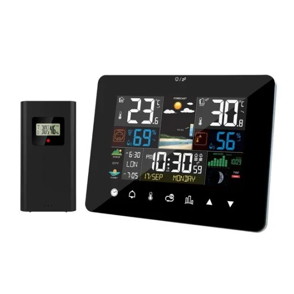 Touchscreen Weather Station with Digital Display — Weather Monitoring Clocks, Super Featured