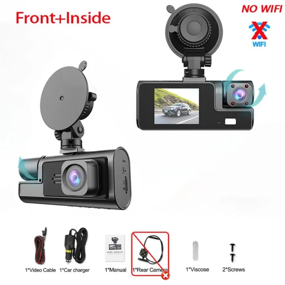 2-inch Car Dash Cam with 3 Cameras — Dashboard Cameras, JOHO