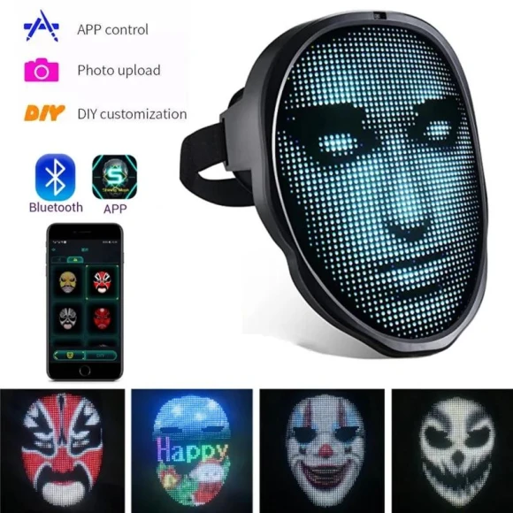 Bluetooth LED Halloween Mask — Masks, Stone Home