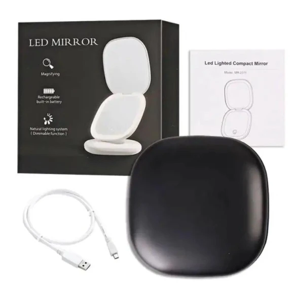 Compact LED Foldable Makeup Mirror — Compact & Travel, AE Selection