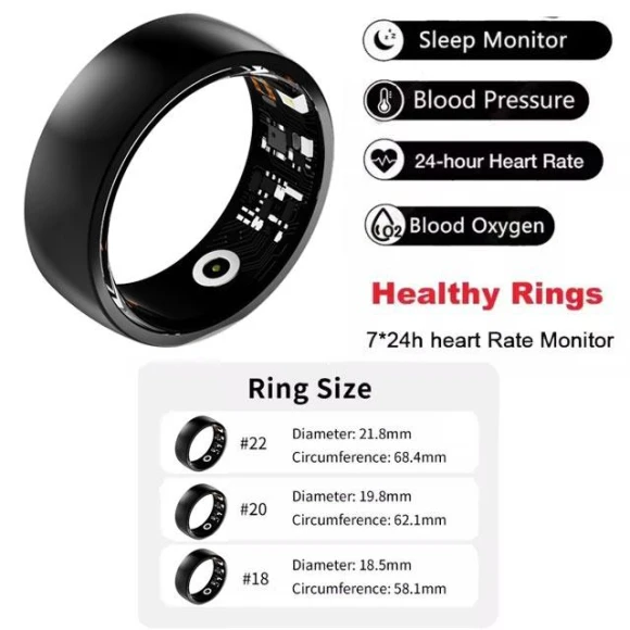 Military-Grade Titanium Steel Smart Ring — Smart Rings, Lucky Start Smart watch