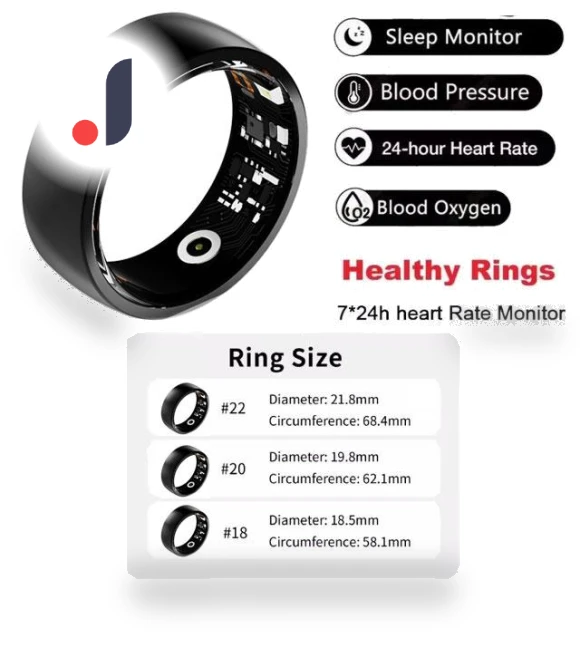 Smart Ring with Charging Case — Smart Rings, Lucky Start Smart watch