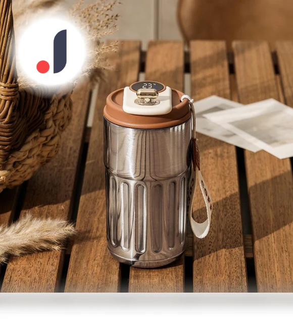 Smart Thermos Bottle with LED Temperature Display — Travel Drinkware, GYROBALL