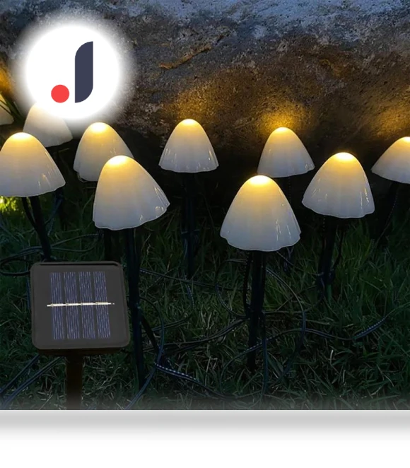 Solar Mushroom String Lights — Outdoor String Lights, Luminaire Lighting Mall