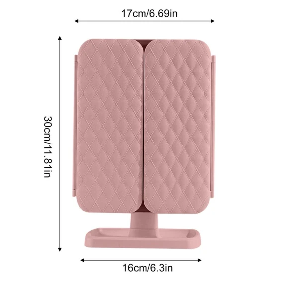 Trifold Cosmetic Mirror with LED Lights — Compact & Travel, Homedepot