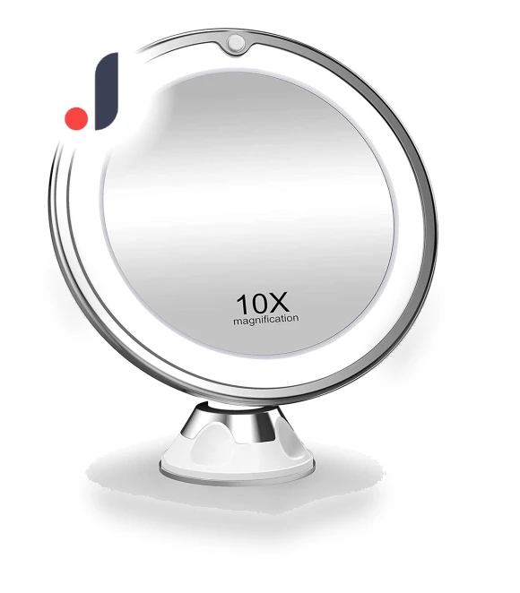 10x Magnifying Mirror with LED Lighting — Handheld, Light makeup