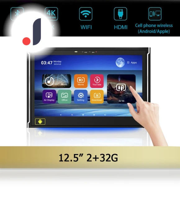 12.5-inch WIFI Android Headrest Display — Stereo Receivers, JOHO - CarGear