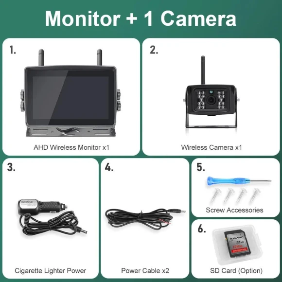 7-inch Wireless AHD Monitor with Touch Screen — Rearview Safety Systems, JOHO