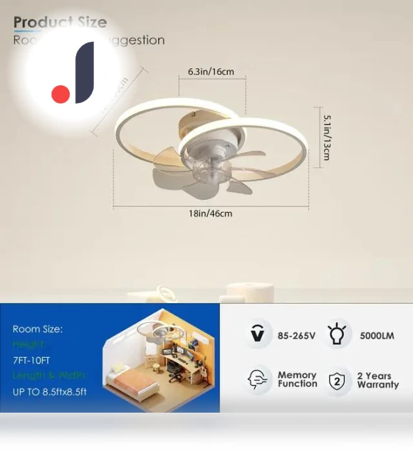 Modern Smart Ceiling Fan with Light — Ceiling Fans & Accessories, Comfort Homeware