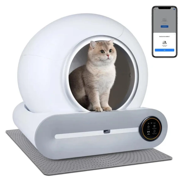 Self-Cleaning Smart Cat Litter Box — Waste Bins, Rainbow Rain