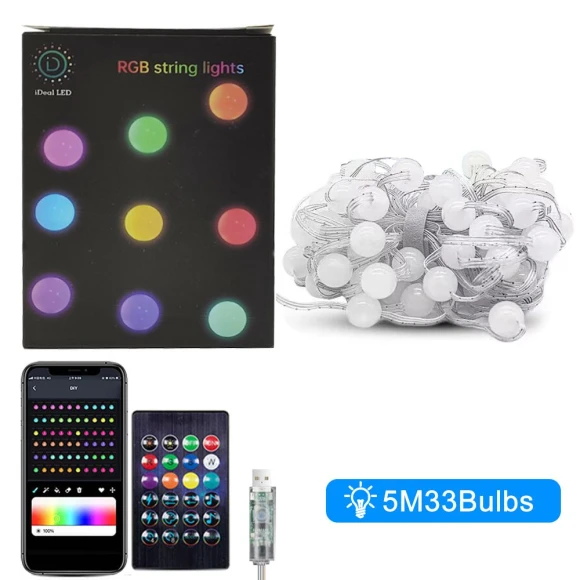 Smart LED RGB Globe Garden Light — Outdoor String Lights, Lntelligent Living Hall