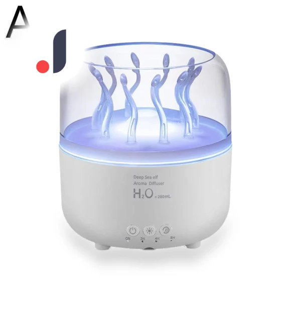 Aromatherapy Device 'Jellyfish', Air Humidifier with Colorful Atmosphere, Light, and Smart Timer Function — Air Moisturizers, Kithchen MR