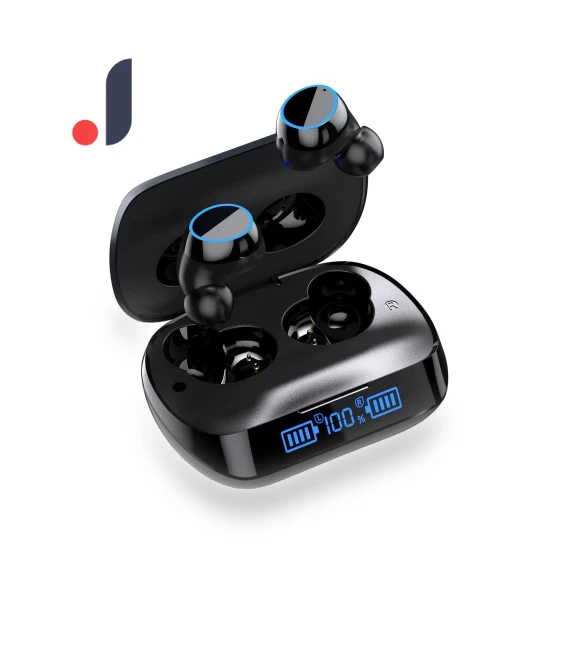 Bluetooth Earbuds with Digital Touch Screen — In-Ear Headphones, QUEED