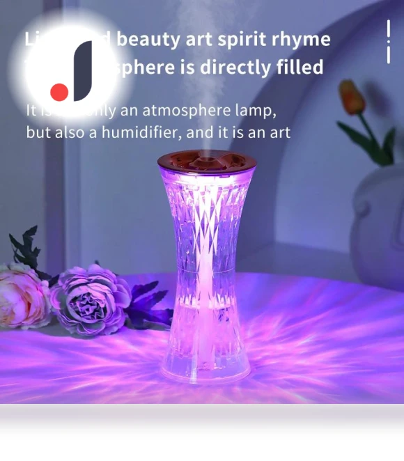 Glass Design Touch Crystal 7-Color Ambient Light Humidifier — Overhead Lighting, TrendyFinds