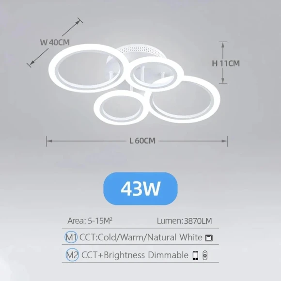 Modern Ceiling Chandelier with Remote Control — Overhead Lighting, Seahorse Home