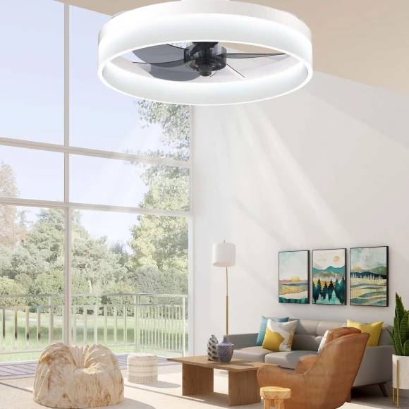 Modern Ceiling Fan with Remote Control and LED Light — Ceiling Fans, Seahorse Home
