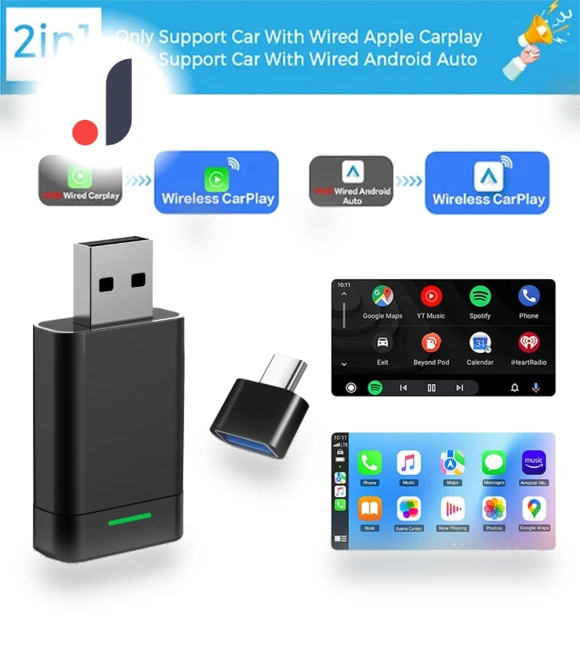 Wireless CarPlay Android Auto Adapter — Car Accessories & Gadgets, Vinde Home