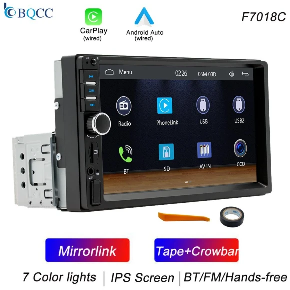1Din 7 HD IPS Touchscreen Car Radio — Stereo Receivers, Auto Launcher